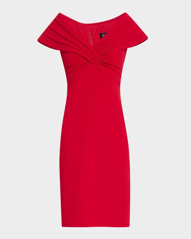 Pleated Crepe Dress